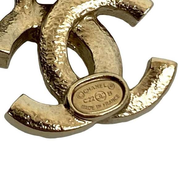 Cc Logo Earrings Gold-Tone Metal Gold- #209929C11B - Picture 2 of 5